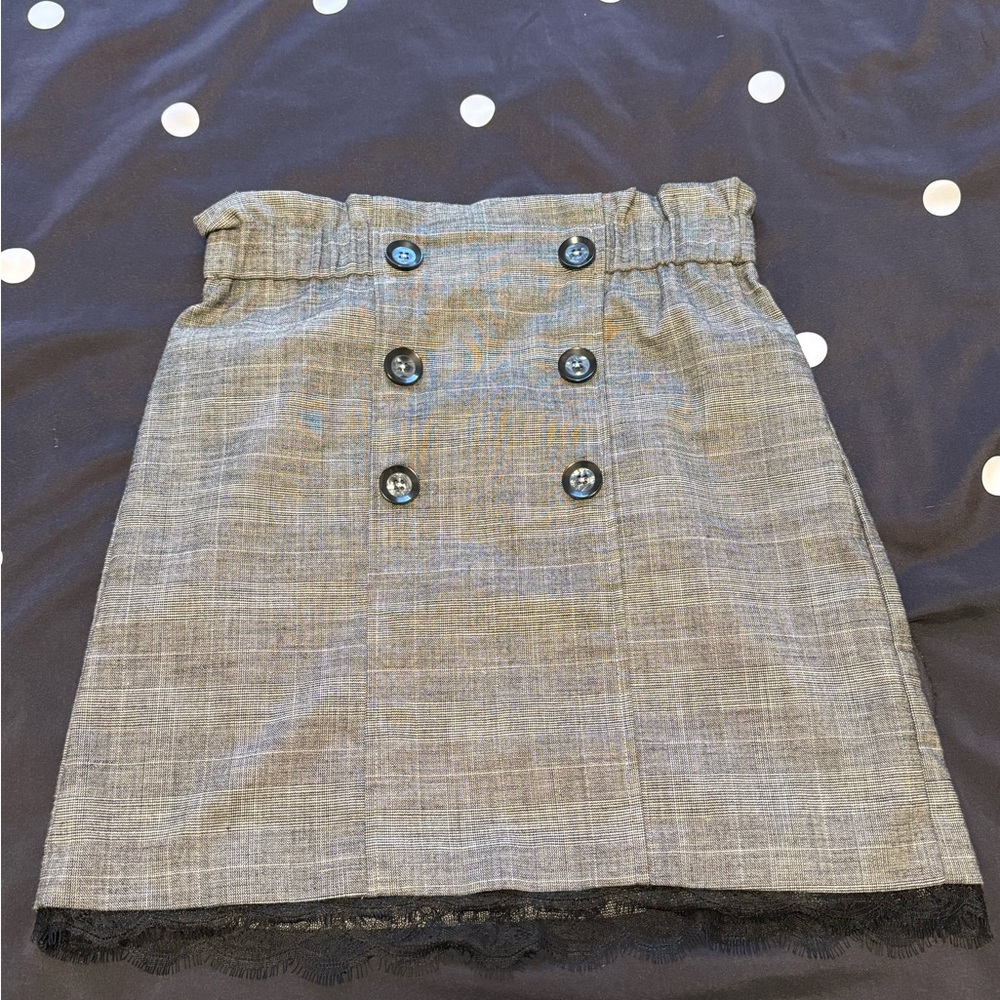 Dynamite Gray Buttoned Skirt